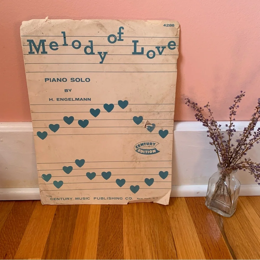 Vintage Sheet Music Score Melody of Love Piano Solo 1961